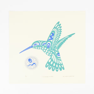 Hummingbird and Moon by Joe Wilson